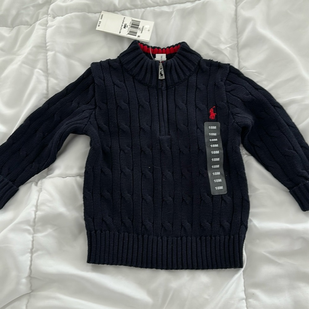 Quarter zip long sleeve for 18 month old! New with tags on, never worn